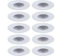 Spot encastré Kit de 10 fixe rond 90mm GU10 max. 10x10W 230V gradable Blanc Blanc G
