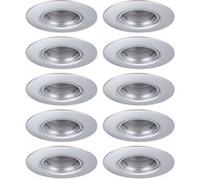 Spot encastré Kit de 10 fixe rond 90mm GU10 max. 10x10W 230V gradable Chrome mat Chrome mat G