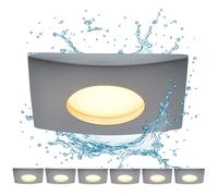 Spot à encastrer LED Plafonnier encastrable dimmable par interrupteur Luminaire encastré, blanc, aluminium, 5,5W 350lm blanc chaud, LxlxH 8x8x3 cm, 6 pièces