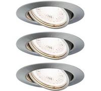 Paulmann 93424 Spot encastré LED Base rond incl. 3x5W gradable projecteurs encastrés Acier brossé spot métal lampe encastrée 3000 K GU10
