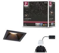 Paulmann 93127 Spots encastrés LED 3-Step-Dim Cole IP44 carré 88x88 mm Coin 6W 470lm 230 V 2700 K Noir