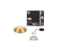 Spot encastré LED 3-Step-Dim Cole Coin Kit de 1 IP44 rond 88mm Coin 6W 470lm 230V gradable 2700K Blanc#Doré mat