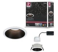 Paulmann 93401 Cole Coin Spot encastrable LED 6 W blanc, noir