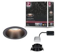 Paulmann 94871 Spots encastrés LED 3-Step-Dim Cole IP44 rond 88 mm Coin 6W 470lm 230 V 2700 K Noir