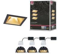 Spot encastré LED 3-Step-Dim Cole Coin Kit de 3 IP44 carré 88x88mm Coin 3x6W 3x470lm 230V gradable 2700K Noir#Doré mat Noir G