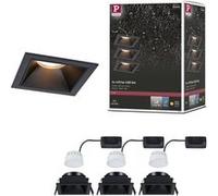 Spot encastré LED 3-Step-Dim Cole Coin Kit de 3 IP44 carré 88x88mm Coin 3x6W 3x470lm 230V gradable 2700K Noir Noir G