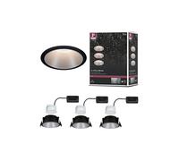 Spot encastré LED 3-Step-Dim Cole Coin Kit de 3 IP44 rond 88mm Coin 3x6W 3x470lm 230V gradable 2700K Noir#Argent mat