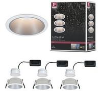 3 spots encastrables Cole LED intégrée blanc chaud IP44 3x470lm Ø8cm argent finition blanche Paulmann