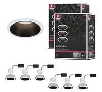 Spot encastré LED 3-Step-Dim Cole Coin Kit de 6 IP44 rond 88mm Coin 6x6W 6x470lm 230V gradable 2700K Blanc#Noir mat