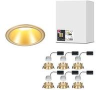Spot encastré LED 3-Step-Dim Cole Coin Kit de 6 IP44 rond 88mm Coin 6x6W 6x470lm 230V gradable 2700K Doré mat Doré