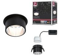 Spot encastré LED 3-Step-Dim Gil Coin IP44 rond 68mm Coin 6W 470lm 230V gradable 2700K Noir mat#Acier brossé Noir