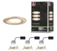 Spot encastré LED 3-Step-Dim Nova Coin Kit de base fixe IP44 rond 74mm Coin 3x6W 3x470lm 230V gradable 2700K Doré mat Doré