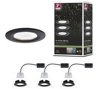 Spot encastré LED 3-Step-Dim Nova Coin Kit de base fixe IP44 rond 78 mm Coin 3x6W 3x470lm 230V gradable 2700K Noir mat Noir mat