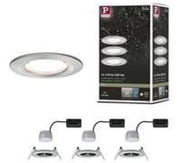 Spot encastré LED 3-Step-Dim Nova Coin Kit de base fixe IP44 rond 78 mm Coin 3x6W 3x470lm 230V gradable 2700K Acier brossé Acier brossé G