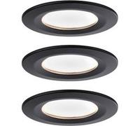 Spot encastré LED 3-Step-Dim Nova Coin Kit de base fixe IP44 rond 78mm Coin 3x6W 3x470lm 230V gradable 2700K Noir mat Noir mat