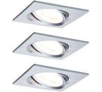 Spot encastré LED 3-Step-Dim Nova Coin Kit de base orientable carré 84x84mm 50° Coin 3x6W 3x470lm 230V gradable 2700K Alu tourné G