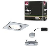 Spot encastré LED 3-Step-Dim Nova Coin orientable carré 84x84 mm 50° Coin 6W 470lm 230V gradable 2700K Alu tourné G