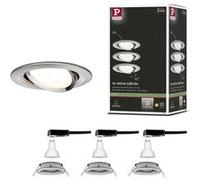 Spot encastré LED 3-Step-Dim Nova Kit de base orientable rond 84mm 50° GU10 3x6,5W 3x460lm 230V gradable 2700K Acier brossé Acier brossé G