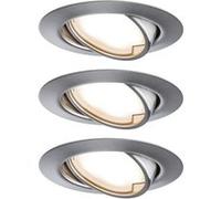 Spot encastré LED Base Coin Kit de base orientable rond 90mm 20° Coin 3x5W 3x370lm 230V 3000K Acier brossé Acier brossé G