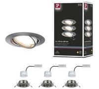 Spot encastré LED Base Coin Kit de base orientable rond 90mm 20° Coin 3x5W 3x370lm 230V 3000K Acier brossé Acier brossé G