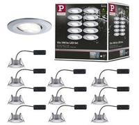 Spot encastré LED Calla Kit de base orientable IP65 rond 90 mm 30° 10x5,2W 10x460lm 230V gradable 4000K Chrome mat Chrome mat G