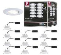 Paulmann Spots encastrables LED Calla 99924 – Kit 10×6,5W IP65 gradable 4000K blanc dépoli