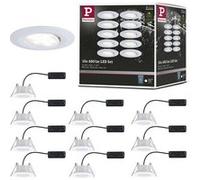 Paulmann 99922 Calla Lot de 10 spots LED encastrables ronds 10 x 6 W IP65 Blanc neutre Blanc mat Orientable Spots en plastique 4000 K