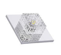 Spot encastré LED Crystal 5W, plafonnier LED encastrable avec panneau LED coloré intégré, diffuseur, décoration intérieure, format carré, diamètre de perçage : 50-90 mm, lumière blanche, 12 x 12 cm