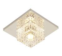 Spot encastré LED Crystal 5W, plafonnier LED encastrable avec panneau LED coloré intégré, diffuseur, décoration intérieure, format carré, diamètre de perçage : 50-90 mm, lumière chaude, 18 x 18 cm