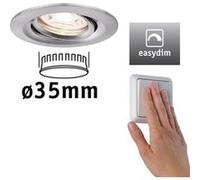 Paulmann 92972 Spot encastré LED Nova mini Plus Coin EasyDim rond orientable incl. 1x4,2 watts gradable Spot encastré pour plafond Acier brossé Lampe encastrée aluminium Blanc chaud 2700 K