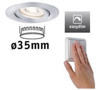 Paulmann Spot encastré LED Easy Dim Nova Mini Plus Coin orientable rond 66mm 4,2W 300lm 2700K Alu
