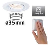Spot encastré LED Easy Dim Nova Mini Plus Coin Luminaire individuel orientable rond 66mm 15° Coin 4,2W 300lm 230V gradable 2700K Blanc dépoli Blanc dépoli G