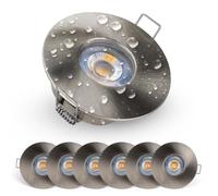 Spot Encastré LED - Emos - 6 Spots - IP44 - 3000K - Métal Nickel