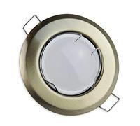 Spot encastré LED laiton rond 3 watts blanc chaud 230V aluminium - spot encastré GU10 Ø 55 - trou percé 60mm - installation - spots plafonds - spots encastrés spots encastrés spots