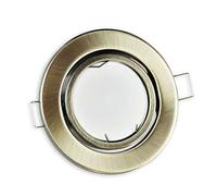 Spot encastré LED laiton rond 6,5 watts blanc chaud 230V super plat - lumière encastrée orientable et dimmable - trou de perçage 65mm encastré - spots de plafond - spots encastrés de