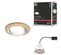 Spot encastré LED Lanati Spot individuel rond 84mm 30° Coin 6W 470lm 230V 2700K Teinte chêne huilé#Alu tourné G