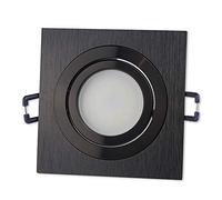 Spot encastré LED Noir carré 5 watts blanc neutre 230V GU10 - lampe aluminium pivotante encastrée - 75-85mm trou de forage 92x92mm encastré - spots plafonds - spots