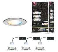 Spot encastré LED Nova Coin IP44 rond 78mm Tunable White 3x6W 3x530lm 230V Acier brossé Aluminium Acier brossé G