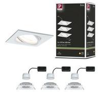 Spot encastré LED Nova Coin Kit de 3 orientable carré 84x84mm 50° Coin 3x6W 3x470lm 230V 2700K Blanc dépoli Blanc dépoli G