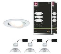 Spot encastré LED Nova Coin Kit de 3 orientable rond 84mm 50° Coin 3x6W 3x470lm 230V 2700K Blanc dépoli Blanc dépoli G