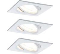 Spot encastré LED Nova Coin Kit de base orientable carré 84x84mm 50° Coin 3x6W 3x470lm 230V 2700K Blanc dépoli Blanc dépoli G
