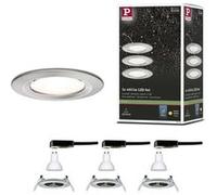 Paulmann 93440 LED spot encastré Nova set de base rigide IP44 rond 78 mm GU10 3x6,5W 3x460lm 230V 2700K acier brossé