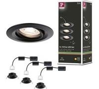 Spot encastré LED Nova Mini Coin Kit de base orientable rond 66mm 15° Coin 3x4W 3x310lm 230V 2700K Noir mat Noir mat G