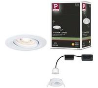 Paulmann 94292 LED Nova mini Spots encastrés Coin rond orientable incl. 1x4 watts Spot encastré pour plafond Blanc dépoli Lampe encastrée aluminium Blanc chaud 2700 K