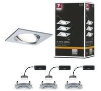 Spot encastré LED Nova Plus Coin Kit de base orientable carré 84x84 mm 50° Coin 3x6W 3x470lm 230V gradable 2700K Alu tourné