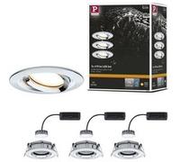 Paulmann Spot encastrable Nova Plus pour salle de bains – Jeu de 3 LED 20,4 W IP65 Chrome