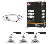 Spot encastré LED Nova Plus Coin Kit de base orientable rond 84mm 50° Coin 3x6W 3x470lm 230V gradable 2700K Chrome Chrome G