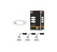 Spot encastré LED Nova Plus Coin Kit de base orientable rond 84mm 50° Coin 3x6W 3x470lm 230V gradable 2700K Blanc dépoli