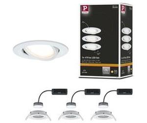 Spot encastré LED Nova Plus Coin Kit de base orientable rond 84mm 50° Coin 3x6W 3x470lm 230V gradable 2700K Blanc dépoli Blanc dépoli G