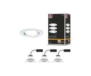 Spot encastré LED Nova Plus Coin Kit de base orientable rond 84mm 50° Coin 3x6W 3x470lm 230V gradable 2700K Blanc dépoli
